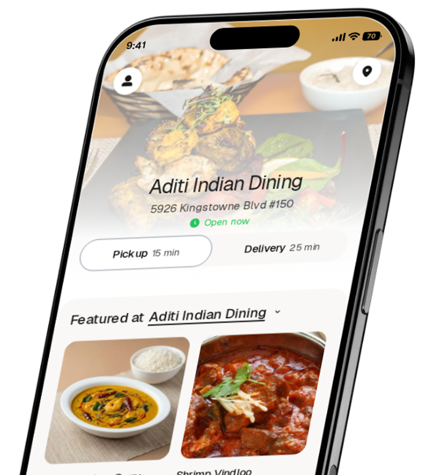 Aditi Indian Dining app preview
